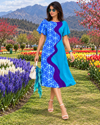KELLYANNE COLORS OF CELEBRATION HAND WOVEN COTTON PATCHWORK DRESS
