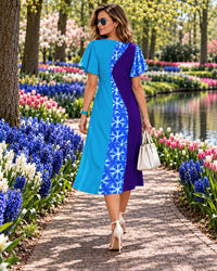 KELLYANNE COLORS OF CELEBRATION HAND WOVEN COTTON PATCHWORK DRESS
