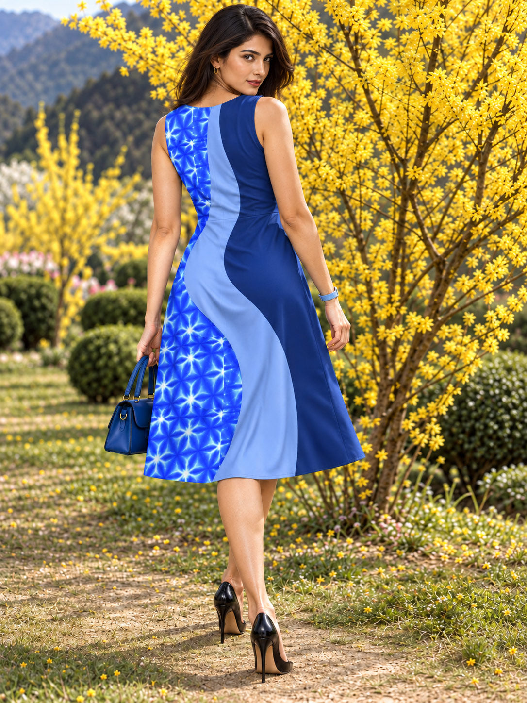 KENDALL COLORS OF CELEBRATION HAND WOVEN COTTON PATCHWORK DRESS