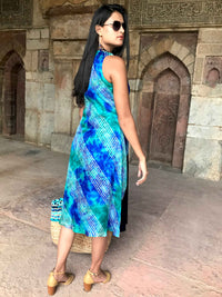 SHIRLEY SANTORINI STRIPES SILK KOTA DORIA DRESS