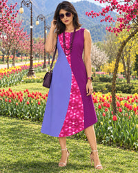 KRISSY COLORS OF CELEBRATION HAND WOVEN COTTON PATCHWORK DRESS