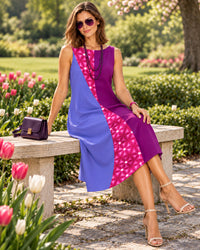 KRISSY COLORS OF CELEBRATION HAND WOVEN COTTON PATCHWORK DRESS