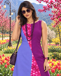 KRISSY COLORS OF CELEBRATION HAND WOVEN COTTON PATCHWORK DRESS