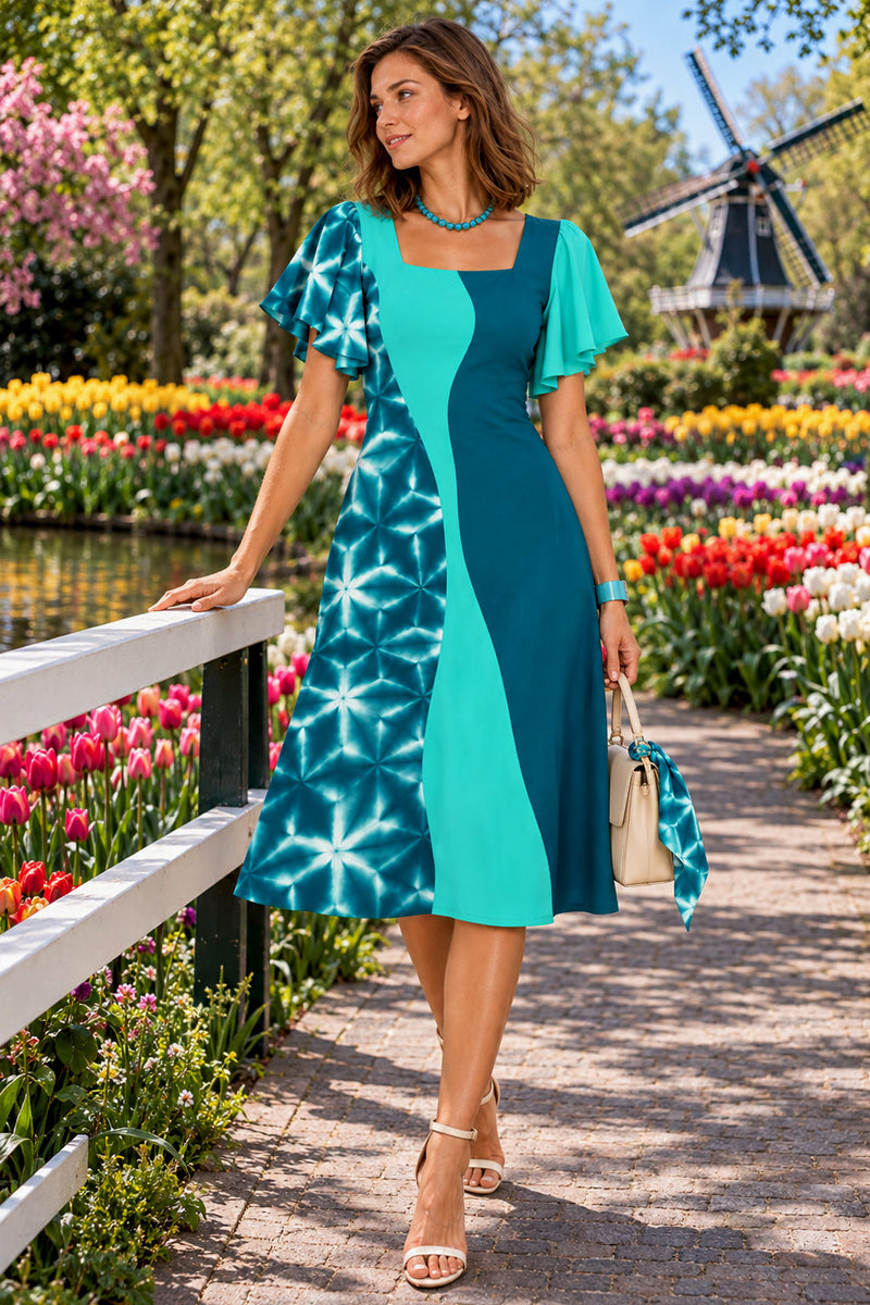 KRISTIANNE COLORS OF CELEBRATION HAND WOVEN COTTON PATCHWORK DRESS
