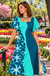 KRISTIANNE COLORS OF CELEBRATION HAND WOVEN COTTON PATCHWORK DRESS