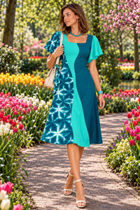 KRISTIANNE COLORS OF CELEBRATION HAND WOVEN COTTON PATCHWORK DRESS