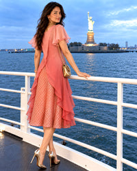 MARIANNE COLORS OF CELEBRATION BROCADE DRESS