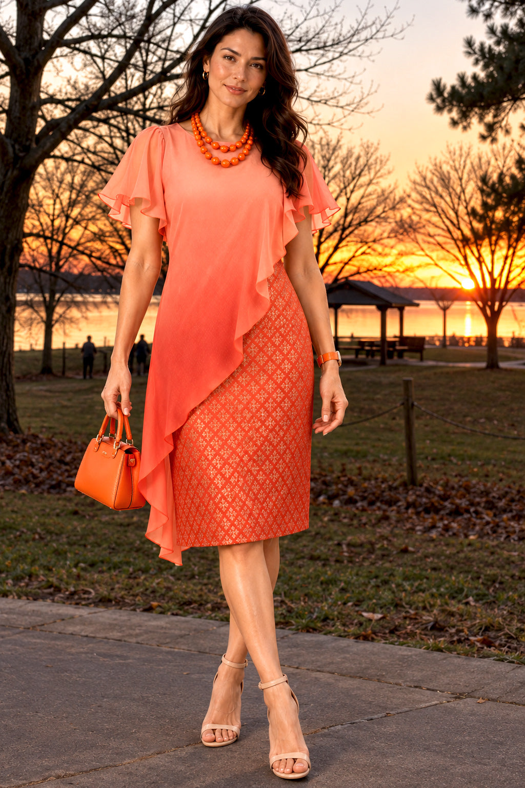 MARTINA COLORS OF CELEBRATION BROCADE DRESS
