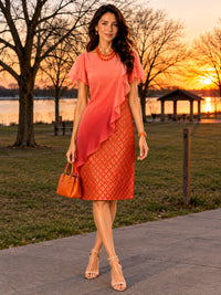 MARTINA COLORS OF CELEBRATION BROCADE DRESS