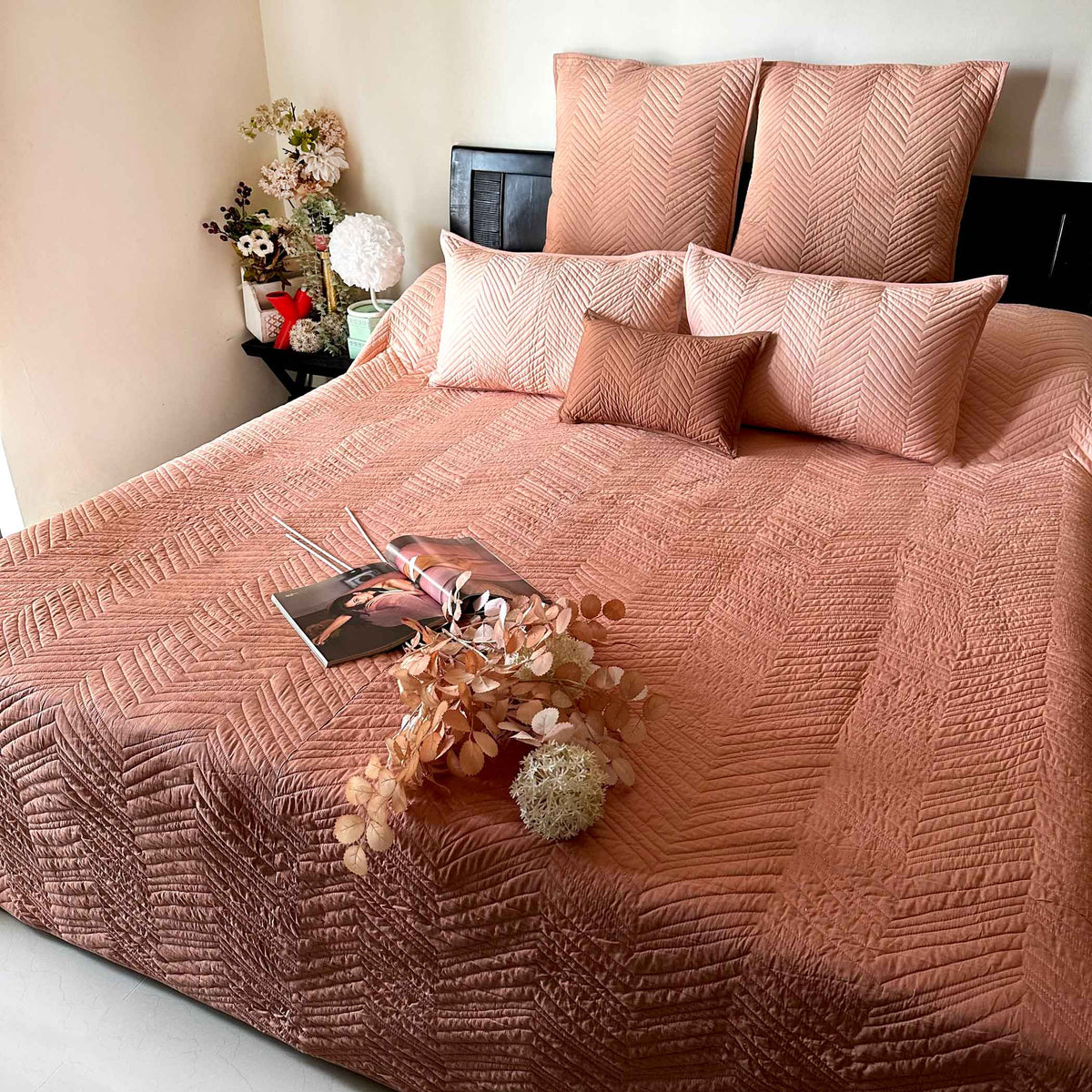 STEVEN NORTHERN LIGHTS OMBRE QUILTED BEDCOVER SET