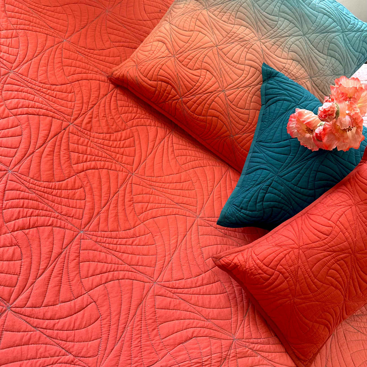 SPENCER NORTHERN LIGHTS OMBRE QUILTED BEDCOVER SET