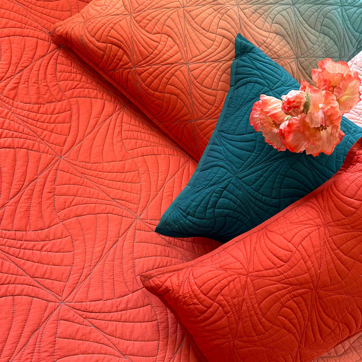 SPENCER NORTHERN LIGHTS OMBRE QUILTED BEDCOVER SET