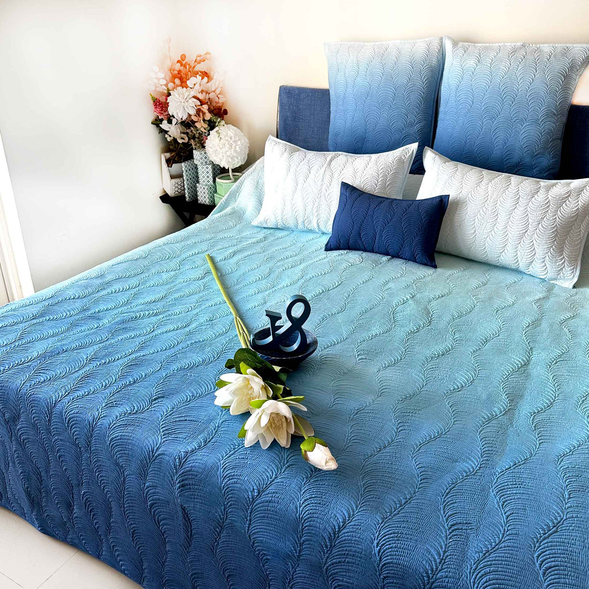 SHAYNE NORTHERN LIGHTS OMBRE QUILTED BEDCOVER SET