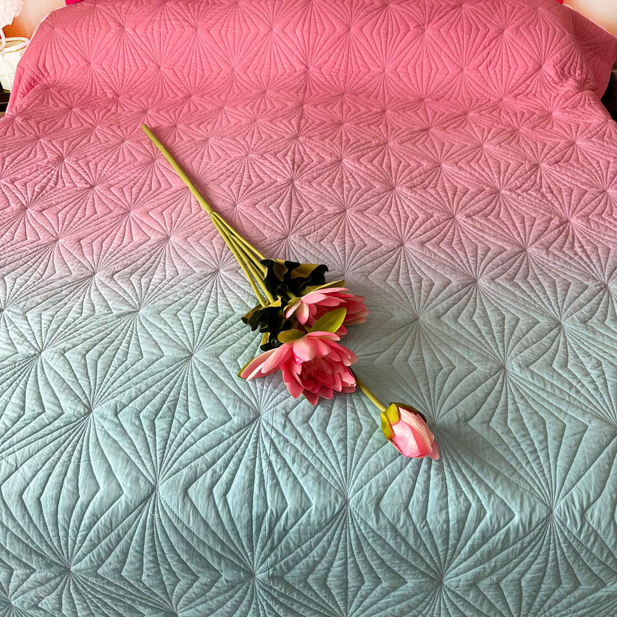SEAN NORTHERN LIGHTS OMBRE QUILTED BEDCOVER SET