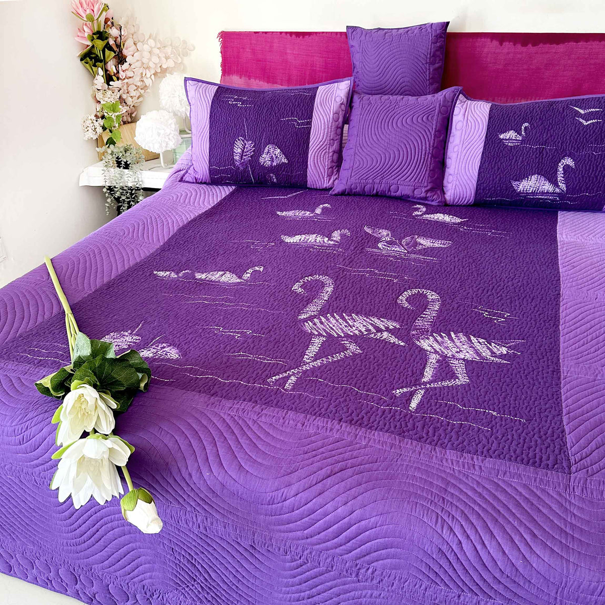 LIONEL POETRY IN NATURE NUI SHIBORI OMBRE QUILTED BEDCOVER SET