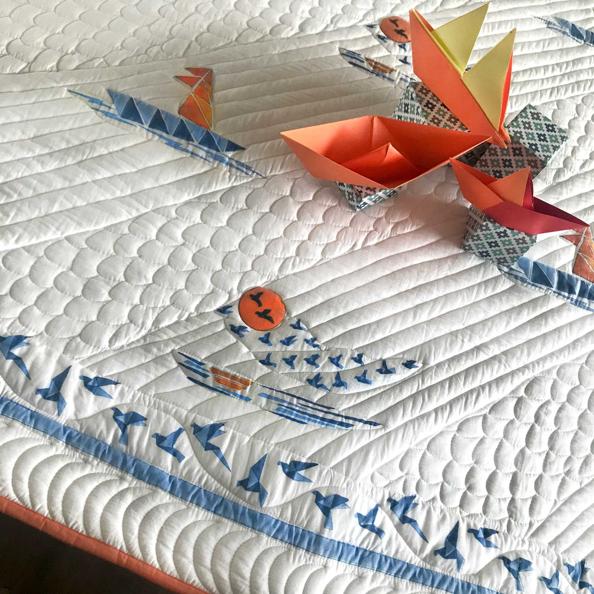 NILES NAUTICAL PANORAMA 6 PIECE QUILTED BEDCOVER SET
