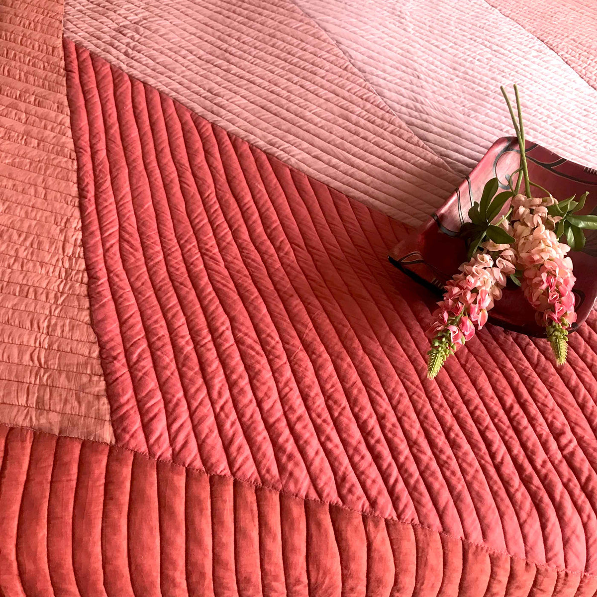 KATIE COPENHAGEN MELANGE PATCHWORK QUILTED BEDCOVER SET