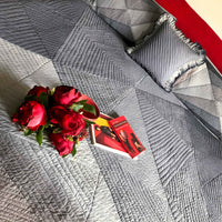 KATHLEEN COPENHAGEN MELANGE PATCHWORK QUILTED BEDCOVER SET