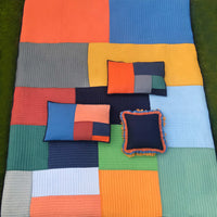 KINSLEY COPENHAGEN MELANGE PATCHWORK QUILTED BEDCOVER SET