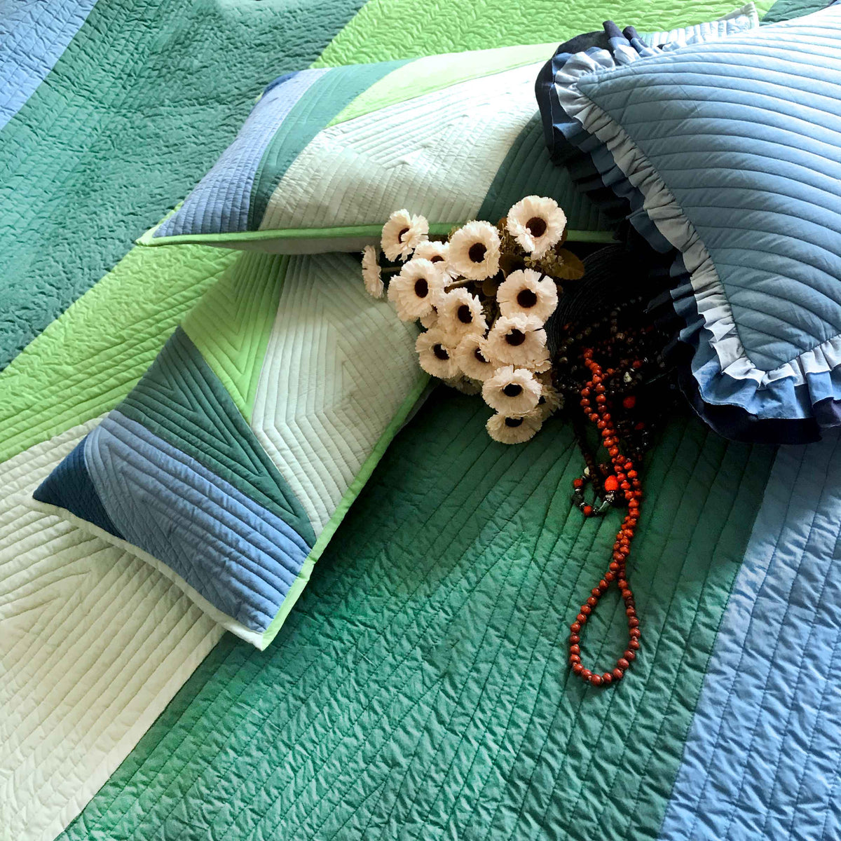 KARLA COPENHAGEN MELANGE PATCHWORK QUILTED BEDCOVER SET