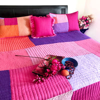 KHLOE COPENHAGEN MELANGE PATCHWORK QUILTED BEDCOVER SET