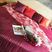 VANYA LOVE ALWAYS PATOLA SILK QUILTED BEDCOVER SET