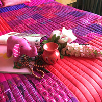 VENESSA LOVE ALWAYS PATOLA SILK QUILTED BEDCOVER SET
