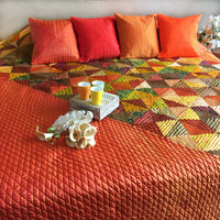 VIANNA LOVE ALWAYS PATOLA SILK QUILTED BEDCOVER SET