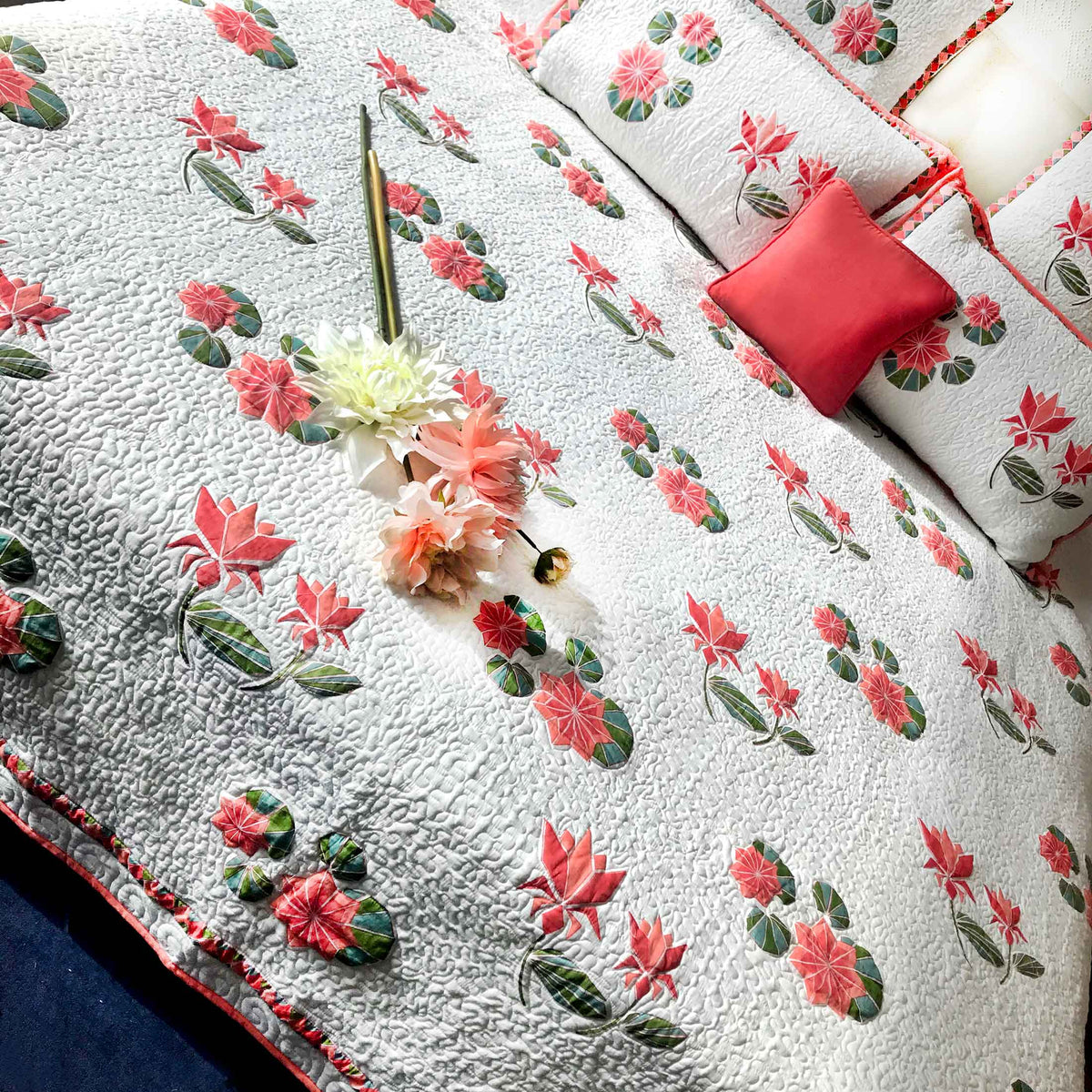 PENELOPE PARISIAN PANACHE RAVISHING PEACH 6 PIECE QUILTED BEDCOVER SET
