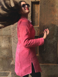 HEATHER KYOTO SHIBORI QUILTED LONG JACKET