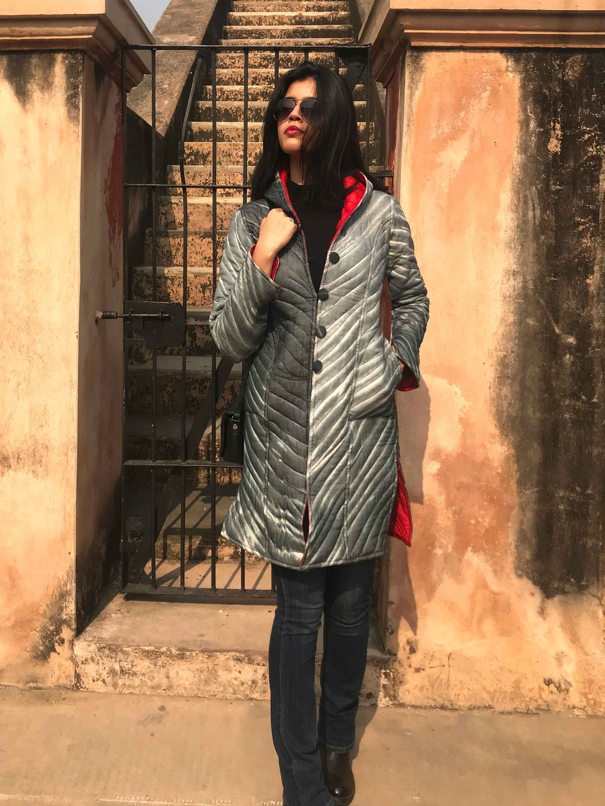 HELENA KYOTO SHIBORI QUILTED LONG JACKET