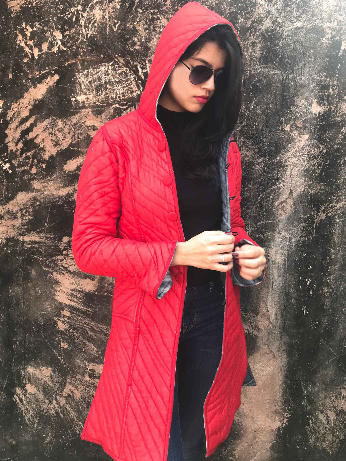 HELENA KYOTO SHIBORI QUILTED LONG JACKET