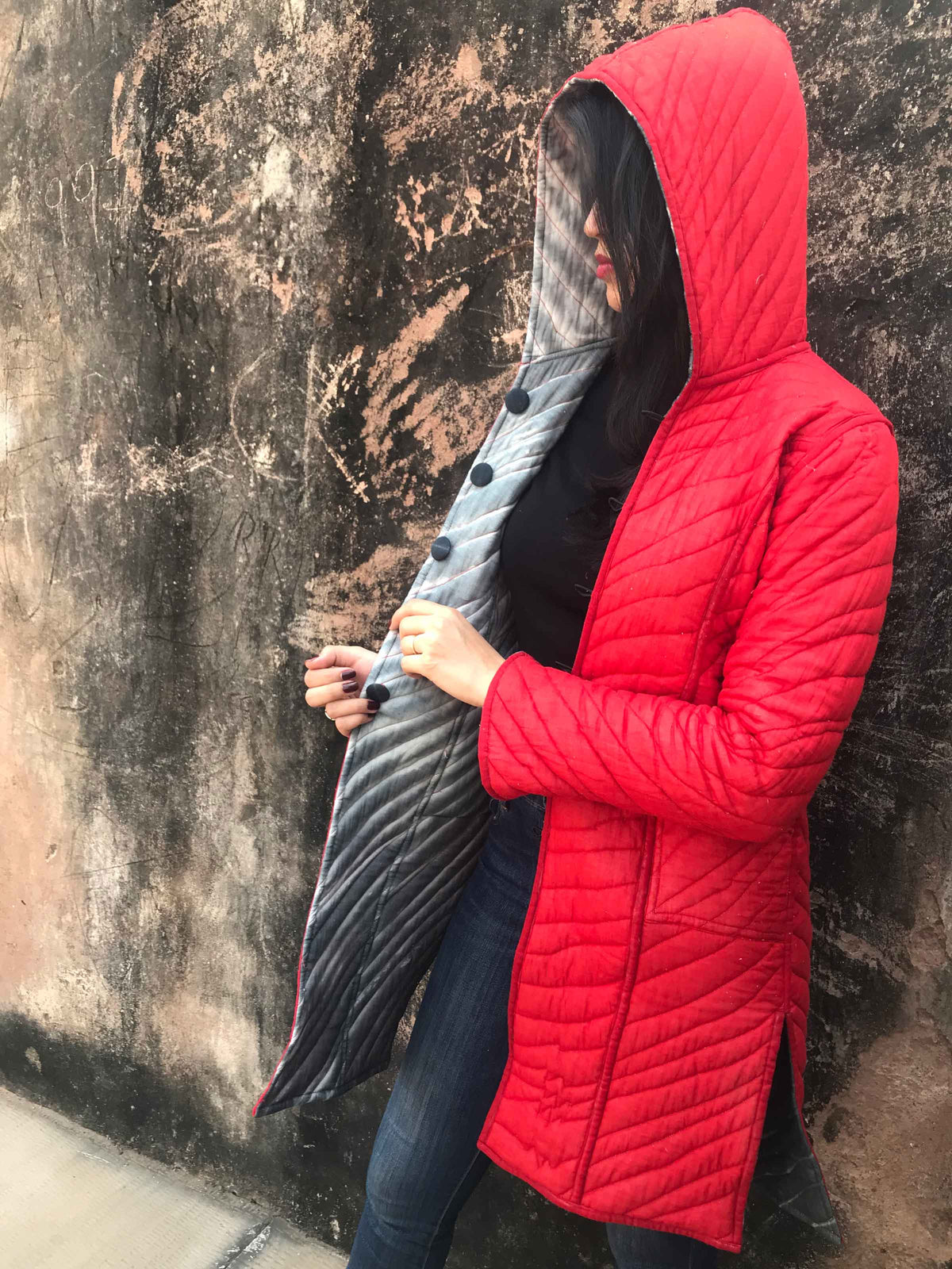 HELENA KYOTO SHIBORI QUILTED LONG JACKET