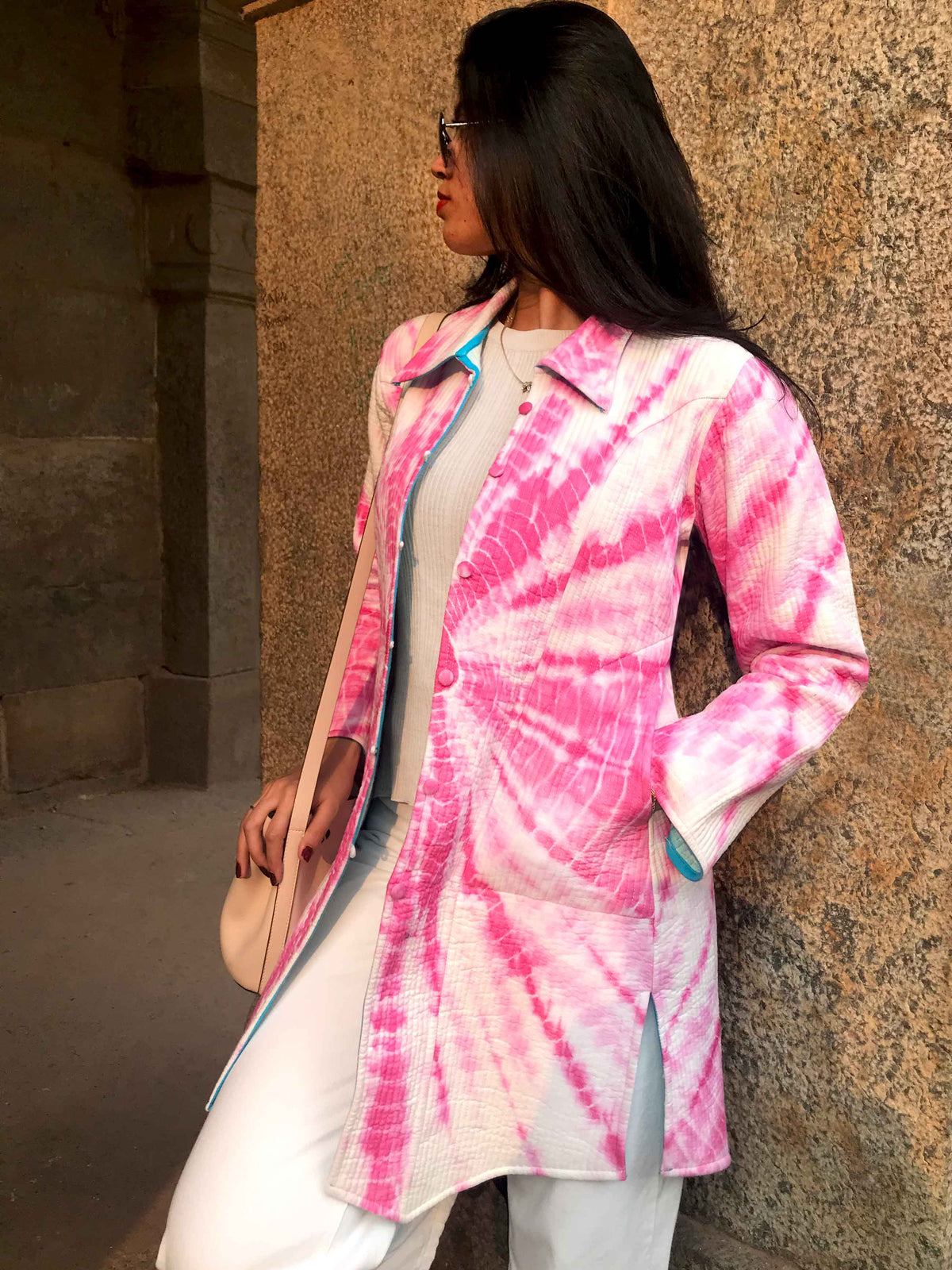 HILDA KYOTO SHIBORI QUILTED LONG JACKET