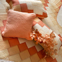 RAFAEL FLORIDIAN DAWN PEACH PATCHWORK QUILTED BEDCOVER SET