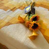 RUBEN CALIFORNIAN SUNSET YELLOW PATCHWORK QUILTED BEDCOVER SET