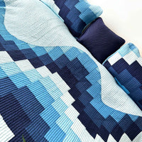 RAYMOND MALDIVIAN BLUE PATCHWORK QUILTED BEDCOVER SET