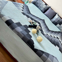RYAN SWISS ALPS GRAY PATCHWORK QUILTED BEDCOVER SET