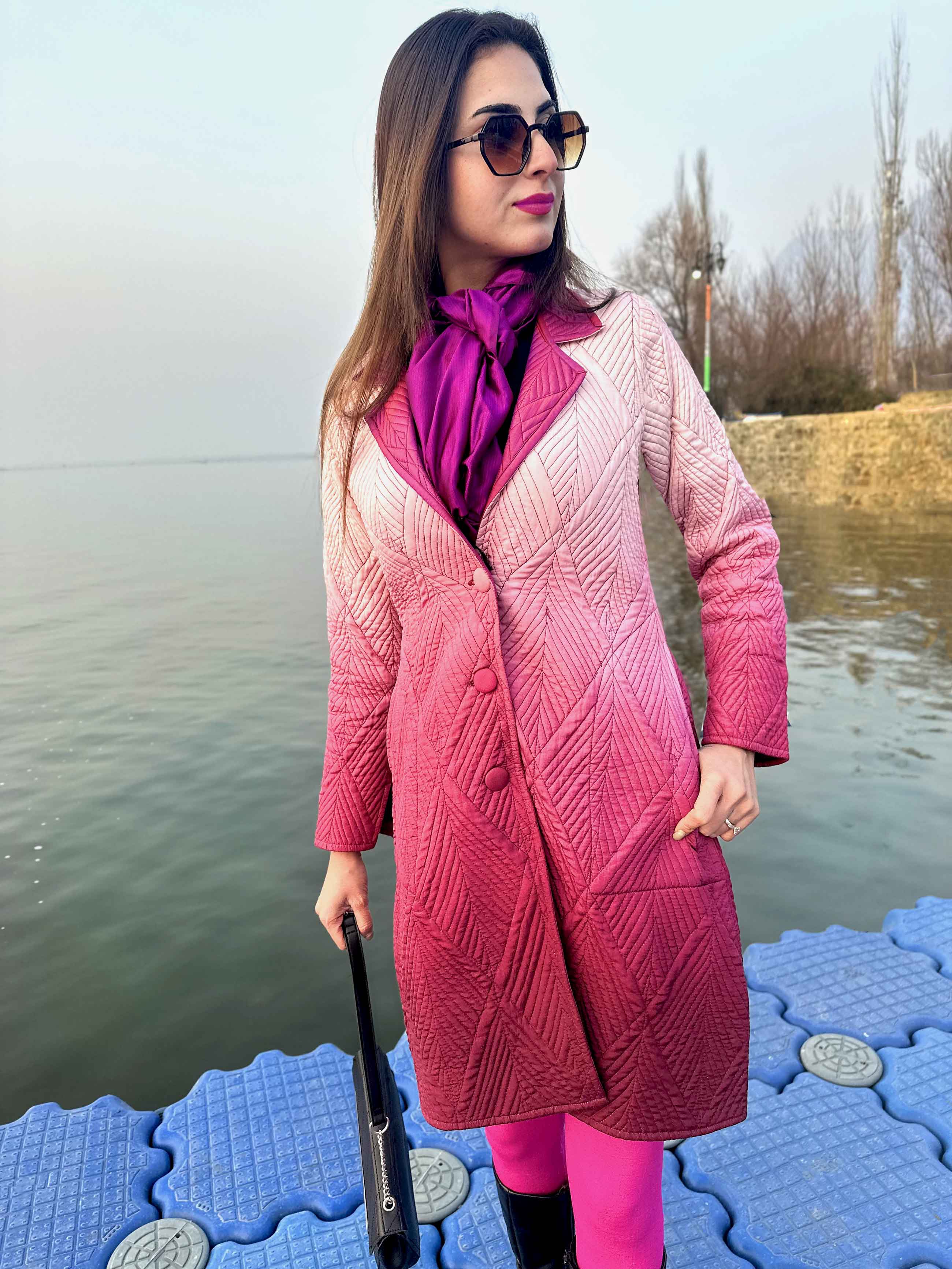 Roselynn Romantic Rhapsody Pure Silk Quilted Reversible Jacket