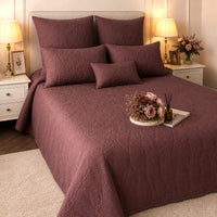 HENNESSY MEDITERRANEAN SERENITY AGED MERLOT QUILTED 6 PIECE BEDCOVER SET