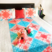 VERNA  LOVE ALWAYS SHIBORI SHABANG QUILTED BEDCOVER SET