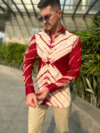 MONTY AMALFI WONDERS HAND WOVEN COTTON SHIBORI PATCHWORK SHIRT