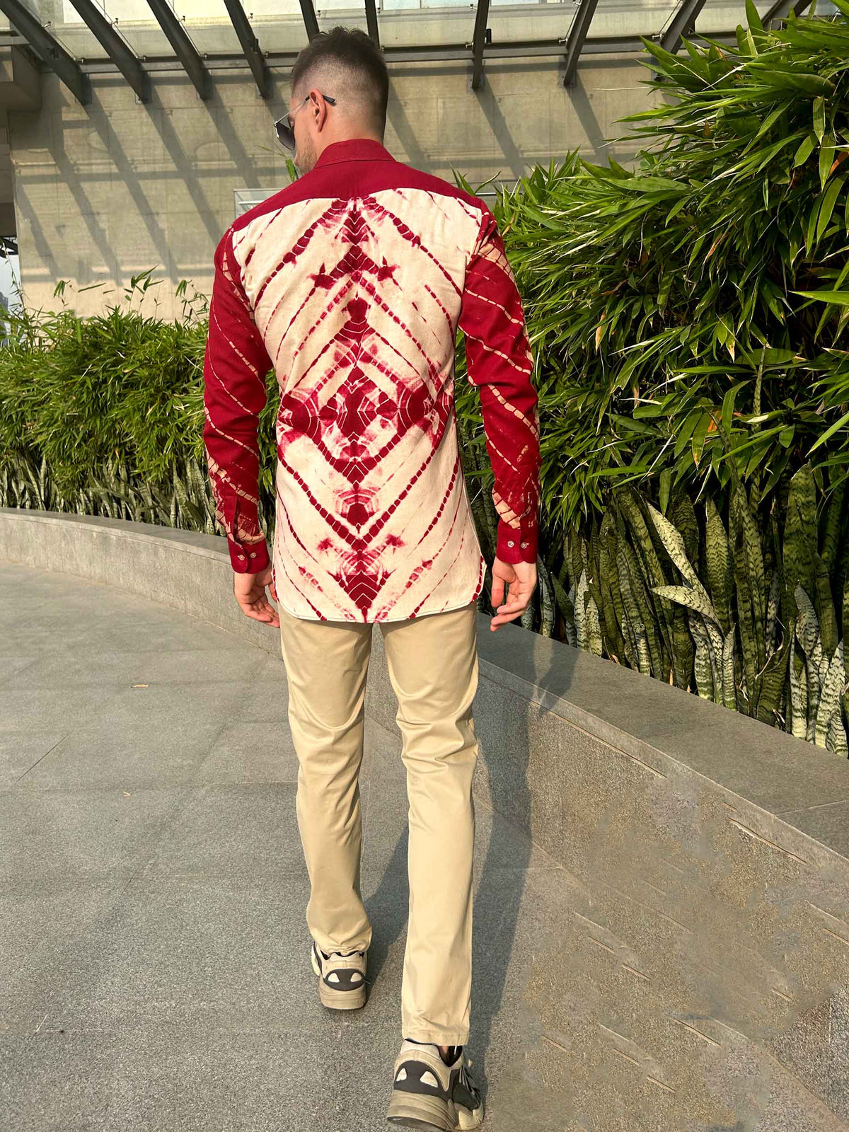 MONTY AMALFI WONDERS HAND WOVEN COTTON SHIBORI PATCHWORK SHIRT