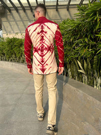 MONTY AMALFI WONDERS HAND WOVEN COTTON SHIBORI PATCHWORK SHIRT