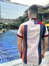 MITCHELL AMALFI WONDERS HAND WOVEN COTTON PATCHWORK SHIRT