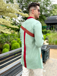 MARCO AMALFI WONDERS HAND WOVEN COTTON PATCHWORK KURTA SHIRT