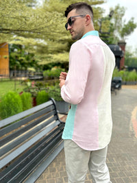 MCALLISTER AMALFI WONDERS HAND WOVEN COTTON PATCHWORK SHIRT