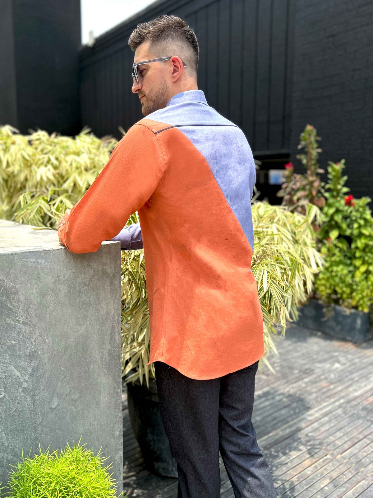 MCNEIL AMALFI WONDERS HAND WOVEN COTTON PATCHWORK SHIRT