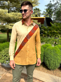 MORRIS AMALFI WONDERS HAND WOVEN COTTON PATCHWORK SHIRT