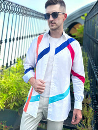 MURRAY AMALFI WONDERS HAND WOVEN COTTON PATCHWORK SHIRT